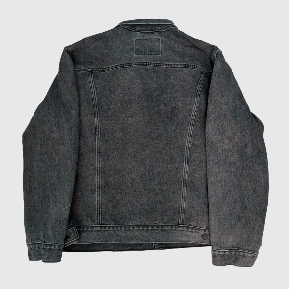 Levis Trucker Jacket Mens XXL Denim Jean Charcoal Wash Casual Western Streetwear